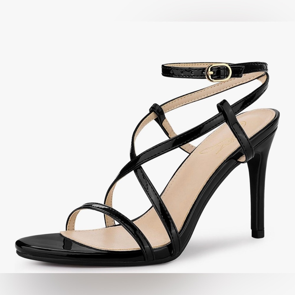 Perphy brand Chic Black Strappy Heels